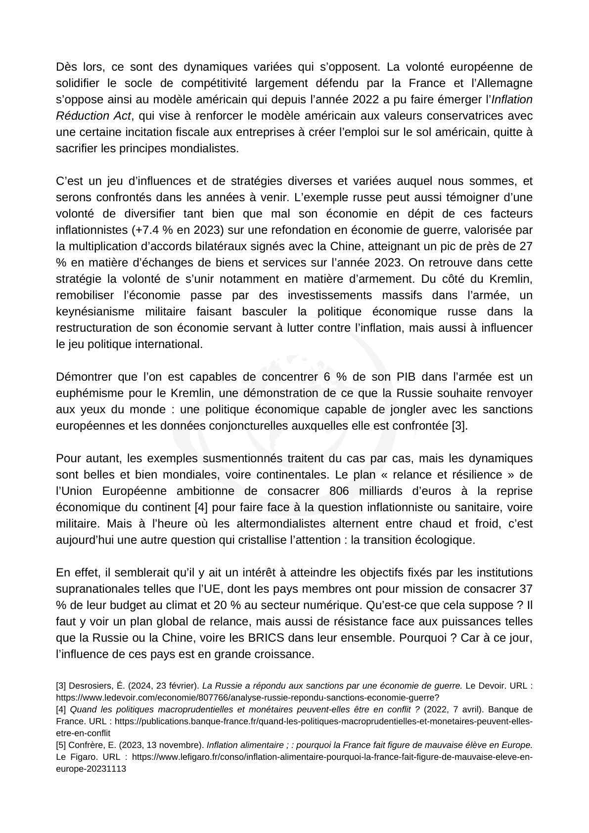 Politiques économiques face à l'inflation — page 4
