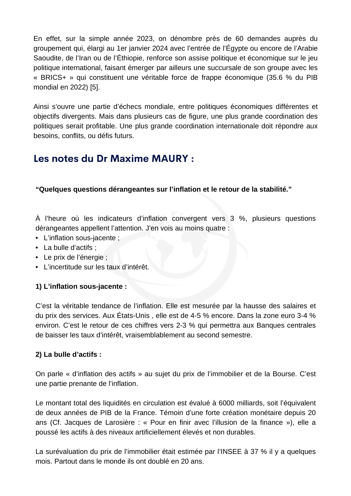 Politiques économiques face à l'inflation — page 5