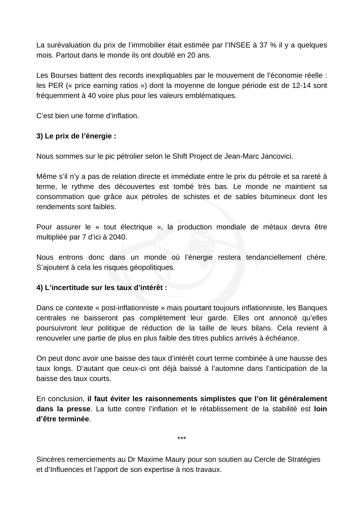 Politiques économiques face à l'inflation — page 6